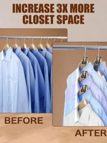 20个装木质衣架，纤细设计，肩部带凹槽，裤架，360°旋转挂钩，桦木材质，可挂肩带和外套，云白色，晾衣架，衣柜收纳架，多功能裤架，围巾领带架，家用裤架 - 彩色 - 查看 8