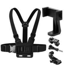 Phone Chest Strap Mount Belt Compatible With IPhone 14 Holder Mobile Smartphone For Go Pro Hero 13 12 11 10 9 D JI Action Camera Live Shooting - Black - View 8