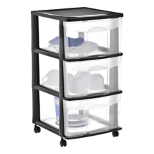 Cajonera De Plástico Organizador Multiusos Negro Con Ruedas - Organizador multiusos negro con ruedas - Ver 9