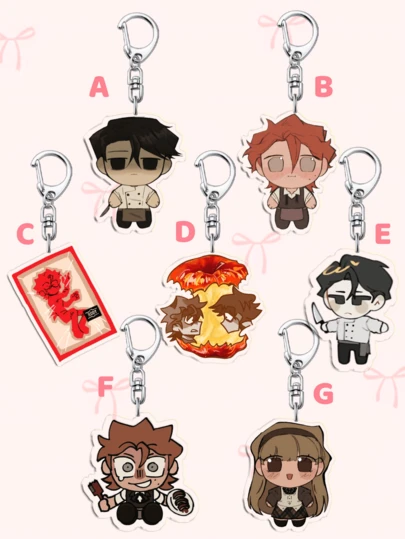 1个亚克力死神钥匙扣，罗迪/文森特/玛丽安动漫亚克力包包挂饰，辣妹风，吸血鬼饰品，锐舞派对礼物。日常包包配饰，包包挂饰，挂绳，钥匙扣。非常适合送给男朋友、女朋友、家人、医生、护士，也可作为派对礼物、手机装饰等等。