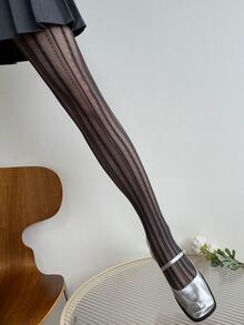 Hollow Out Jacquard Fishnet Stockings, Vertical Stripe Openwork Tights, Sexy Leg Fishnet Pantyhose, Wholesale