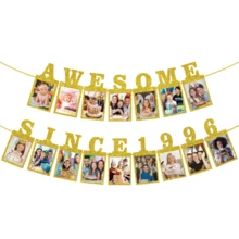 1 Set, Großartig seit 2010/2008/1996/1986 Gold Glitzer Foto Banner - Glücklich 16./18./30./40. Geburtstag Party Banner - 16./18./30./40. Hochzeitstag Dekorationen - Meilenstein Geburtstags Party Dekorationen, Gold Glitzer Süß 16/18/30/40 Geburtstag und Jahrestag Dekorationen Party Zubehör - Verschiedenfarbig - Übersicht 14
