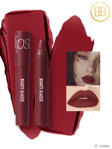 beauty glazed 哑光裸色唇线笔，女士唇膏唇线笔，哑光持久防水唇线笔，男女通用唇线笔，渐变唇线笔，全覆盖唇妆