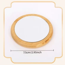 1个竹制化妆镜，配有10倍/20倍/50倍/60倍放大镜和平面镜，掌心大小，方便携带，适合在浴室、旅行、办公室等场合进行眼部化妆和梳妆，小巧便携，吸盘式设计，可折叠收纳。 - 彩色 - 查看 5
