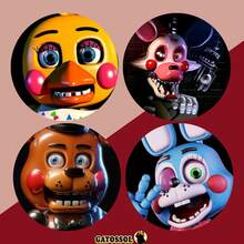 KIT With 4 FNAF Buttons - Buttons Buttons 4.5CM Brooch Anime GAME - Otaku Nerd Geek Button - Button - Button - Brooches - Button - Buttons - Butom - Botoms - Pin - Pins - Button - Bottom - Button Buttons - KIT 03 - View 3