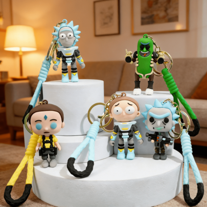 New Design Rick And Morty Armored Keychain - Cute Backpack Charm And Key Chain Accessory | Versatile Use As Party Favors, Personal Use, And Fan Gathering Gifts | Perfect For Cartoon Enthusiasts, Young People, And Collectors