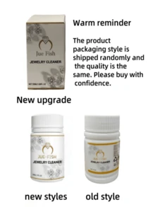 JUE FISH 珠宝清洁液 - 珠宝及金属清洁液，适用于项链、钻石，去除锈迹和污渍，快速脱脂除氧化，新旧型号随机发货