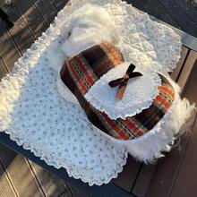 1pc Pet Dog Cat Plush Warm Cloak, Cute Christmas New Year Decorative Clothing For Dogs And Cats - Brown - View 8