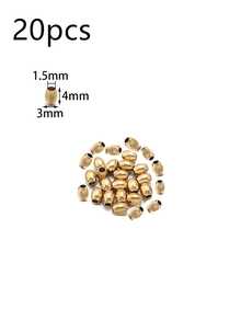 20-50pcs/Pack Stainless Steel Rice Beads, Tarnish Resistant Genuine Gold Plated Oval Loose Beads For DIY Jewelry Making - Rice Beads - View 13