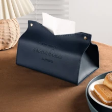 Caja de pañuelos de lujo nórdica de 5*8.6 pulgadas de cuero, adecuada para la sala de estar, la cocina, el dormitorio, el vestíbulo, el almacenamiento del coche, soporte de pañuelos minimalista elegante y lindo, ideal para regalos de vacaciones, cumpleaños, todo el año - Multicolor - Ver 9