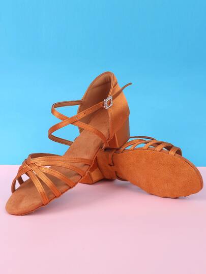 1 Pair Children's Dance Shoes, Girls' Indoor Soft Bottom Latin Dance Shoes