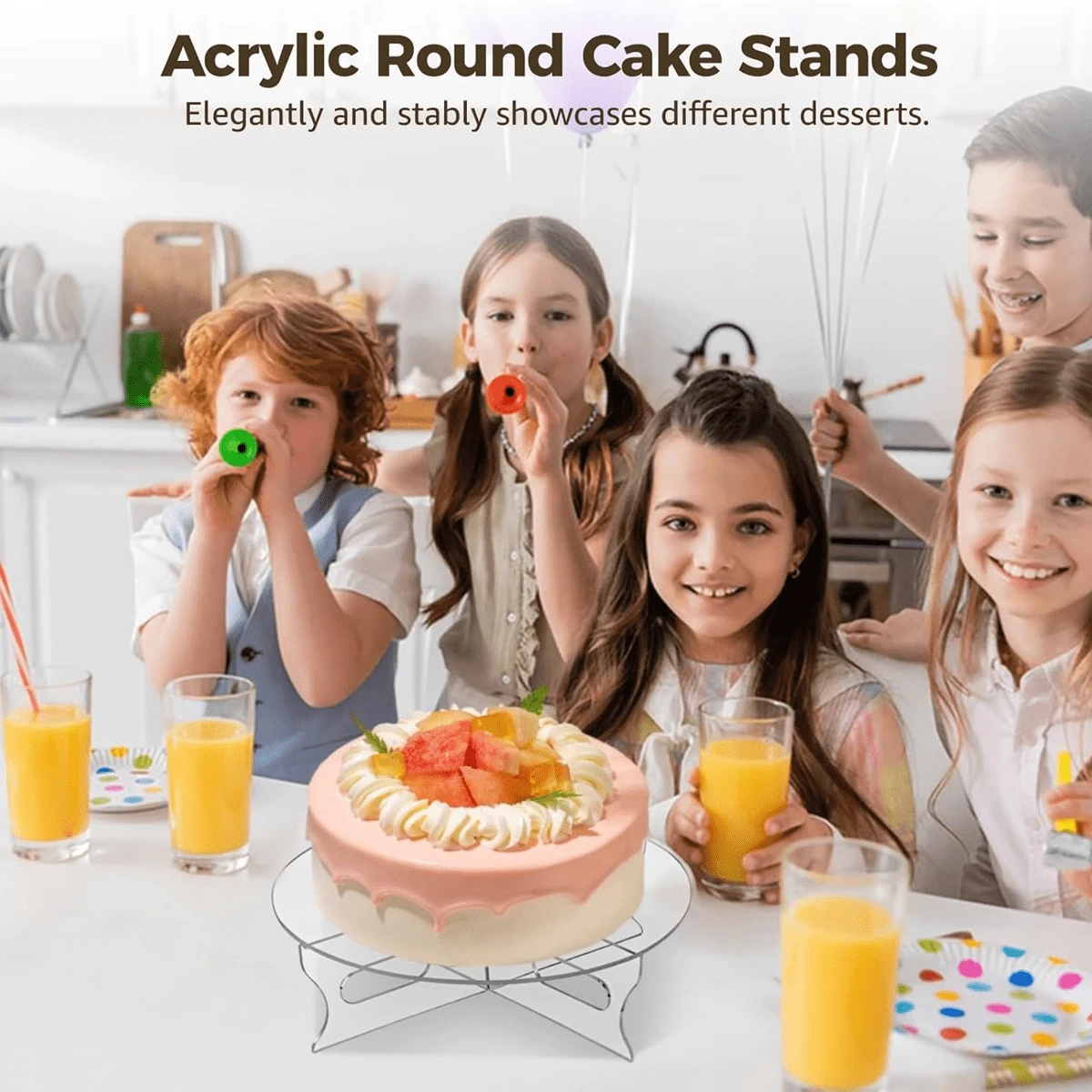 透明亚克力纸杯蛋糕架，易于组装的甜点展示架，非常适合生日、婚礼、咖啡桌、阳台桌和野餐。 - 無色 - 查看 1