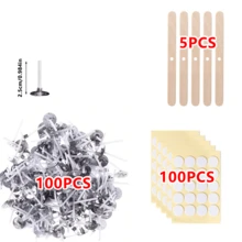 105/205pcs Candle Wick Kit - Includes Candle Wicks In Multiple Sizes, Wick Stickers And Wick Holders, Suitable For Soy Wax/Beeswax Candle DIY Crafting Materials - Multicolor - View 9