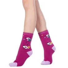 Kit 12 Pares Meia Infantil Menina Estampas Com desenhos Divertidos Confortável - Multicolorido - Visão 4