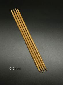 4支/套竹制针织针，9.8英寸/25厘米长碳化双头针织针，适用于编织毛衣、裤子、帽子、手套、围巾等。可选尺寸：2.0毫米-10.0毫米