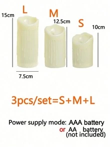 Nến LED nhựa cỡ lớn, nến không lửa chống nước, chạy bằng pin, nến trụ LED nhấp nháy, bền, nến cưới bằng nhựa, nến để bàn, thích hợp cho nhà hàng, quán bar, trang trí nhà cửa, ngày Valentine, cầu hôn, nến tạo không khí, nến ăn tối cho cặp đôi. - Màu be - Xem 5