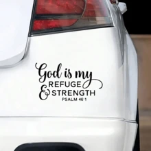 Vinyl Sticker - "God Is My Refuge And Strength" Psalm 46:1 - Waterproof, Easy To Apply, Suitable For Cars, Laptops, Windows - Durable, Glossy Surface, Religious Theme, Ceramic Adhesive | Glossy Surface Sticker | Waterproof Sticker - A - View 10