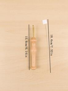 1pc Wood Punch Needle With Threader, DIY Embroidery Punch Needle - Apricot - View 6