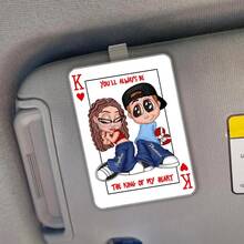 定制款“你是我的国王/女王”Y2K情侣款——个性化亚克力汽车遮阳罩——情人节礼物、周年纪念礼物（送给他的）或礼物（送给她的）。 - 彩色 - 查看 4