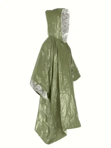 1 Stück tragbarer Überlebens-Regenmantel, geeignet für Camping und Wandern, Outdoor Camping Notfall-Regenmantel mit kältebeständiger Aluminiumfolie-Isolierung, Notfall-Hut und Cape-Stil Regenmantel, Camping-Ausrüstung, Camping-Utensilien - Verschiedenfarbig - Übersicht 4