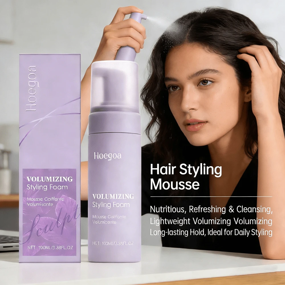 100ml Mousse Fijador para Cabello, Nutrición y Limpieza Refrescante, Volumen Ligero y Fijación Duradera, Ideal para Estilos Diarios