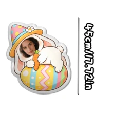 1 Personalized Pillow - Customized Face, Rabbit Wearing Hat. Unique And Breathable, Suitable For Her, Him, It, Boyfriend, Girlfriend, Dad, Mom, Family, Friends, Anniversary, Mother's Day, Birthday, Valentine's Day, Christmas, Halloween, Graduation Ceremony, Father's Day, Wedding, Housewife, Sofa, Bed, Car, Tea Room, Bedroom, Bathroom, Living Room, Dining Room - Multicolor - View 12