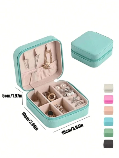 1 st smyckesask, smyckeskrin, sminkask, resesmyckesask, dragkedjeask, örhängesask, halsbandsask, ringask, bärbar smyckesask, förvaringsask i läder, smyckesorganiseringsask, bärbara smycken, örhängen, accessoarask, lämplig för förvaring av ringar, armband, halsband, örhängen, hårspännen, läppringar, läppglans, läppstift, sminkborstar etc.