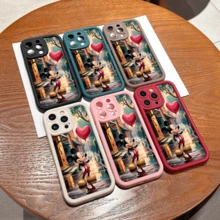 Disney Mickey Mouse Patterned Phone Case Featuring A Heart Balloon Design. Compatible With IPhone 17, 16, 15, 14, 13, 12, And 11 Pro Models, With Shockproof Protection. Ideal Gift For Family, Friends, Birthdays, Holidays, And Valentine's Day - 酒紅色 - 查看 1