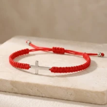 1条时尚简约十字手链，多色编织十字手链，可调节编织手链，可叠戴手链，彩虹编织十字手链，幸运手链，情侣手链，姐妹手链，情人节礼物，教师节礼物，周年纪念礼物