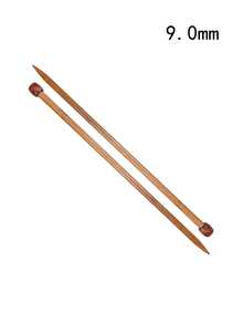 2 kim đan một đầu bằng tre, dài 35cm - Đầu thẳng, thích hợp cho người mới bắt đầu và các dự án sợi cồng kềnh - Màu cacbon hóa - Xem 13