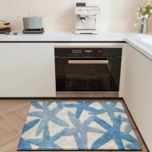 1 Stück Teppich mit Meereskreatur Muster, Kunstwoll-Matte - hochabsorbierend, leicht zu reinigen, geeignet für Heimdekoration, Bauernhaus, Eingangsbereich, Innenbereich, Raum, Küche, Esszimmer, kleines Büro/Homeoffice, Waschbecken, Waschküche, Fußmatte, Küchenmatte, rutschfeste Matte - Verschiedenfarbig - Übersicht 4