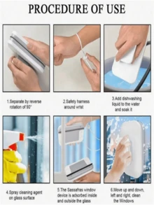 双面磁性玻璃清洁工具,强力磁性玻璃清洁器,适用于高层建筑,适用于3-10毫米厚的窗户 - 白色 - 查看 6