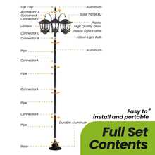 Large Aluminum Type Solar Light Solar Garden Light Waterproof Solar Lawn Light Palace Light Wall Light 18H - 黑色 - 查看 4
