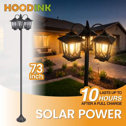 Large Aluminum Type Solar Light Solar Garden Light Waterproof Solar Lawn Light Palace Light Wall Light 18H