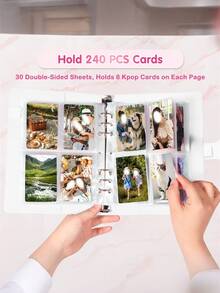 1 Set High-Quality Multifunctional A5 Photo Card Album, Fashionable Minimalist Album Design, Compact & Durable Organizer, PU Leather Loose-Leaf Cover, For Daily Planning, Note-Taking, Office Supplies, Card Collection - Multicolor - View 8