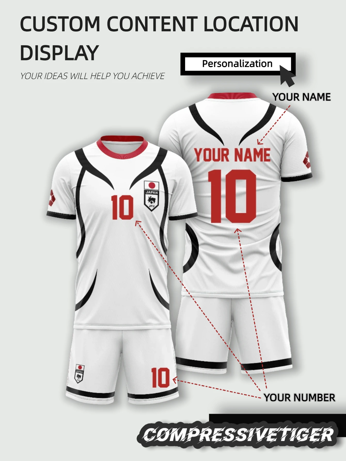 2pcs Blue Lock Japan U20 White #10 Anime Character Cosplay Men's Soccer Jersey Summer Set, Children T-Shirt Top, 2024 Fashionable Women Loose Casual T-Shirt, Personalized Comfortable T-Shirt, Valentine's Day Gift