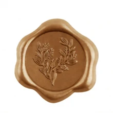 Bộ 20/30/50/60/90/100 miếng dán niêm phong bằng sáp họa tiết lá bạch đàn, dùng để dán phong bì thiệp mời cưới, nhãn dán tự dính, thích hợp cho đám cưới, thiệp mời, phong bì, bao bì quà tặng, Giáng sinh và các dịp khác. - Đồng - Xem 8