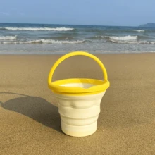 1pc Foldable Beach Bucket, Vibrant Fruit & Vegetable Shaped, Colorful Collapsible Beach Bucket, Suitable For Beach Fun, Outdoor Camping, Hiking, Fishing, Interesting Outdoor Toy, Children Beach Toy - Multicolor - View 12