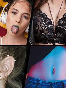 12件套极简主义杠铃舌环替换球套装，长度分别为12毫米、14毫米、16毫米和18毫米，14G舌环，软骨耳环，适合女性日常佩戴 - 12件組合 - 查看 3