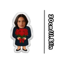 1 Personalized Pillow - Customized Face, Two Styles. Unique And Breathable, Suitable For Her, Him, It, Boyfriend, Girlfriend, Dad, Mom, Family, Friends, Anniversary, Mother's Day, Birthday, Valentine's Day, Christmas, Halloween, Graduation Ceremony, Father's Day, Wedding, Housewife, Sofa, Bed, Car, Tea Room, Bedroom, Bathroom, Living Room, Dining Room - Women's - View 6