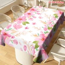 1/20pcs Tablecloth, Pink Sakura Floral Pattern, Polyester Material, Woven, Spring Theme, Suitable For Picnic, Camping, Wedding, Birthday, Buffet Restaurant, Home Decor - Multicolor - View 13
