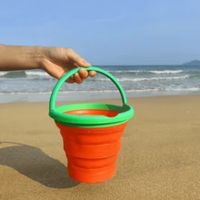 1pc Foldable Beach Bucket, Vibrant Fruit & Vegetable Shaped, Colorful Collapsible Beach Bucket, Suitable For Beach Fun, Outdoor Camping, Hiking, Fishing, Interesting Outdoor Toy, Children Beach Toy - Multicolor - View 13
