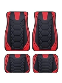 Juego de 4 alfombrillas de coche: resistentes al desgaste, resistentes a las manchas y fáciles de limpiar. - A - Ver 8