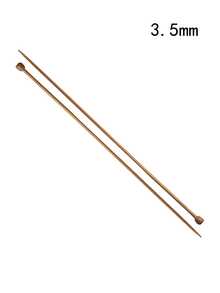 2 kim đan một đầu bằng tre, dài 35cm - Đầu thẳng, thích hợp cho người mới bắt đầu và các dự án sợi cồng kềnh - Màu cacbon hóa - Xem 17