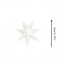 3D Hollow Paper Star Lantern, Suitable For Decorating Windows, Walls, Christmas Trees, Pendant Lights Or Creating A Dreamy Ceiling Decor, Applicable For Weddings, Birthday Parties, Home Decor, Middle Eastern Holiday Decorations, Eid Decorations (Bulb Not Included) - White - View 14