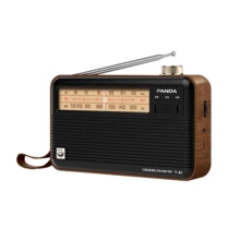 PANDA T-41 复古便携式收音机，AM/FM/SW 多波段，立体声播放器，内置扬声器，音质清晰，电池供电，适合家庭和户外使用 - 黑色 - 查看 10