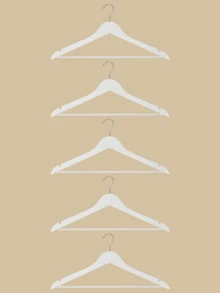 20个装木质衣架，纤细设计，肩部带凹槽，裤架，360°旋转挂钩，桦木材质，可挂肩带和外套，云白色，晾衣架，衣柜收纳架，多功能裤架，围巾领带架，家用裤架 - 彩色 - 查看 11