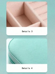 1个首饰收纳盒，首饰盒，化妆盒，旅行首饰盒，拉链盒，耳环盒，项链盒，戒指盒，便携式首饰盒，皮革收纳盒，首饰整理盒，便携式首饰，耳环，配饰盒，适合存放戒指、手镯、项链、耳环、发夹、唇环、唇彩、口红、化妆刷等。