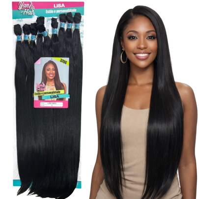 Cabelo Liso Identico Ao Humano Bio Fibra 300 Gramas Entrelace