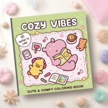 46 Páginas - 230g, Livro de Colorir Fofo de Pato de Fone de Ouvido, Estilo Adorável de Cura, Elemento de Pato de Fone de Ouvido, Esquema de Cores Amarelo e Laranja, Detalhes de Nota Musical, Desenho Relaxante, Adequado para Papelaria, Material Escolar, Ótimo Presente para Meninas, Dia dos Namorados, Ano Novo - Visão 1